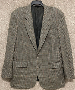 Vintage Burberry's Mens Wool Check Houndstooth Sport Coat Blazer Size 44 USA