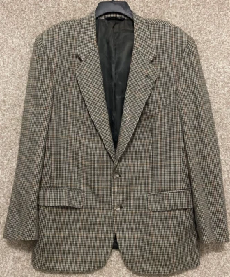 Blazer Abrigo Deportivo Vintage Burberry's Para Hombre Lana Cuadros Pata de Gallo Talla 44 EE. UU. Foto 1 de 4