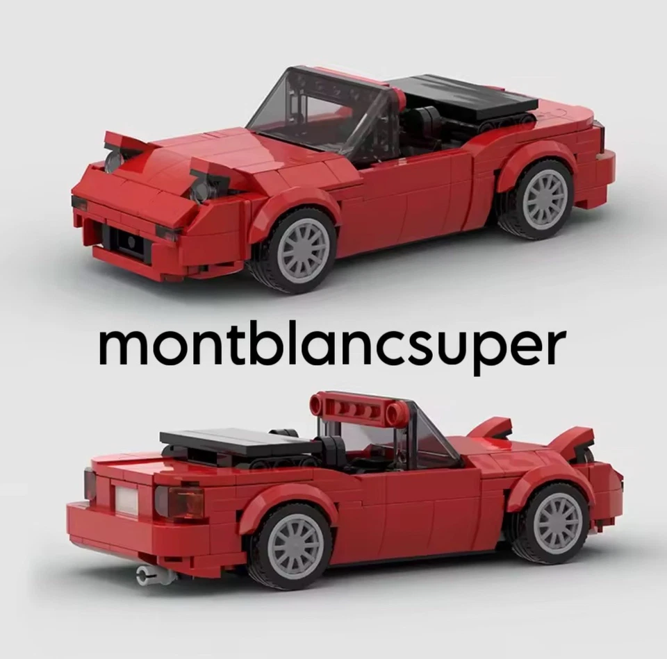 BUILDMOC Red Mazda MX5 Miata NA Car 306 Pcs Building Brick Set MOC - FREE DELIVERY! UK