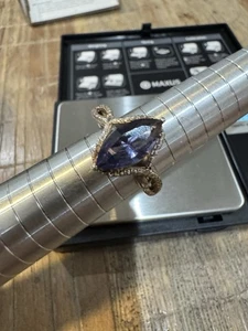 Tansanit Marquis Schliff 925 Sterling Silber Ring Größe 8,5 - Bild 1 von 6