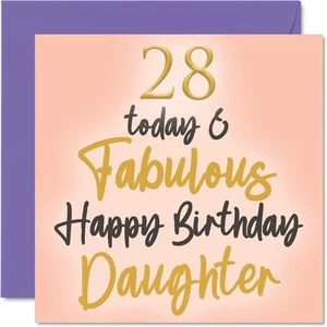Fabulous 28th Birthday Cards for Daughter - 28 Today & Fabulous - Happy Birthday - Picture 1 of 7