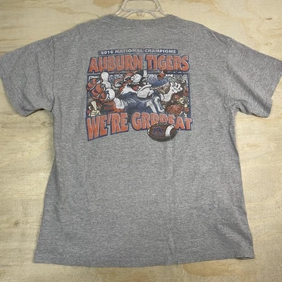 Auburn Tigers Shirt Mens XL Gray 2010 National Champions Frosted Flakes Parody - Image 1 of 4