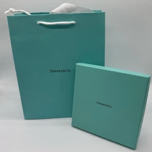 Tiffany Co Gift Bag L 8in H 10in W 4in & Gift Box L 6in H 6in W 1in NEW - Picture 1 of 4