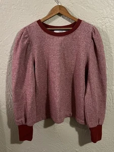 Loft Puffärmel Sweatshirt Damen Large rot Rundhals Langarm weich - Bild 1 von 9
