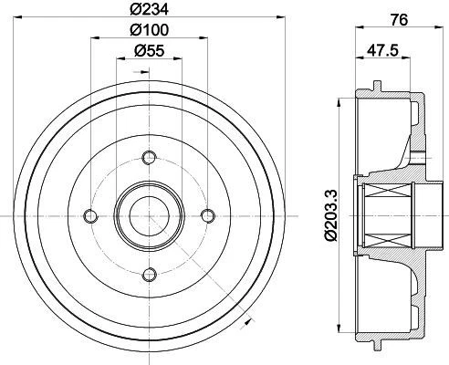 Mintex Rear Brake Drum For Dacia Lada Renault Logan Logan Mcv Logan/stepway Sand — 第 1/1 张图片