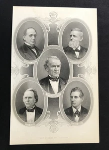 Viñeta de la Guerra Civil grabado en acero A Johnson S Colfax H Hamlin H Wilson con rueda - Imagen 1 de 6