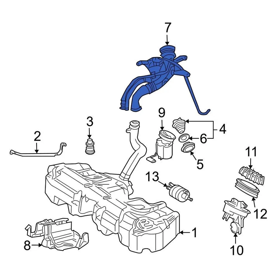 For Mercedes-Benz C55 AMG 05-06 Mercedes-Benz Upper Fuel Tank Filler Neck Foto 1 de 3