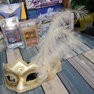 La Maschera del Galeone Hand Painted Venetian Mask ITALY MADE Wax Stamp &Feather - Image 1 of 4