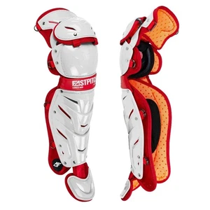 All-Star AFx Fastpitch Softball Catcher's Leg Guards - White/Scarlet - Large - Picture 1 of 1