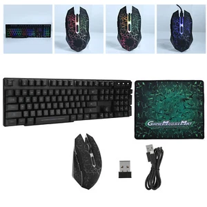 2.4G Wireless Gaming Illuminated Keyboard and Mouse Set 6 Keys for Computer PC - Picture 1 of 12