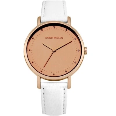 Karen Millen KM139WRG Pulseira de Couro Branco Feminina 2 Anos Guar RRP £65.00 - Imagem 1 de 4