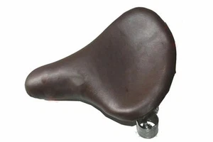 Vintage Brown Leather Cycling Bicycle Saddle Seat Early 1920 Motorcycle - Foto 1 di 5
