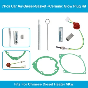 7Pcs Car Air-Diesel-Gasket+Ceramic Glow Plug Kit For Chinese Diesel Heater 5KW - Picture 1 of 12