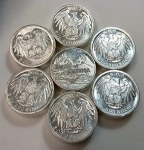 RARE Draper Mint Swiss of America 5oz Silver Heraldic Eagle 1K Mintage Rolo Rnd - Picture 1 of 3