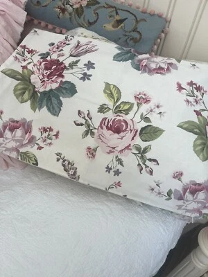 🌷EDICIONES CHARVET Funda de Almohada Rosa Chic Rosas Chic Hecha en FRANCIA Mezcla de Lino Foto 1 de 4