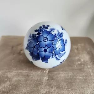 4" blau und weiß Keramik Teppich Ball mit Blumenmuster - Bild 1 von 8