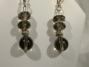 Smoky Quartz Dangle Earrings - Picture 1 of 1
