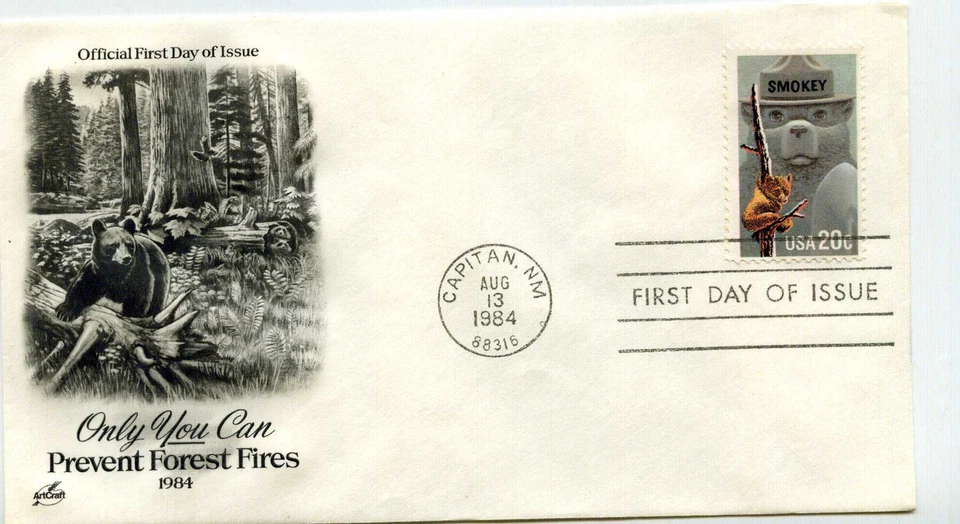 2096 Smokey Bear ArtCraft FDC - Image 1 of 1