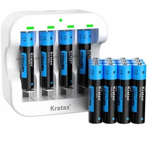 Batería de litio AAA recargable Kratax 1,5V 1100mWh 1500 ciclos de carga - Imagen 1 de 13