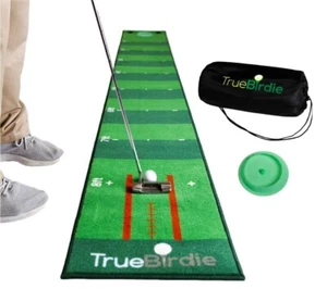 Indoor Putting Green and Golf Mat with Travel Bag + Putt Alignment (10ft x 16in) - Picture 1 of 3