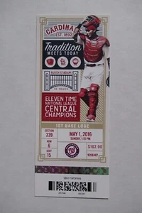 CARDINALS VS NATIONALS 5/1/2016 FULL TICKET ~ ROBINSON/ESPINOSA/HEISEY HRs - Picture 1 of 1