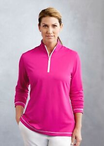 NWT Ladies CUTTER & BUCK Ribbon Pink Long Sleeve Golf Tennis Shirt - M L & XL