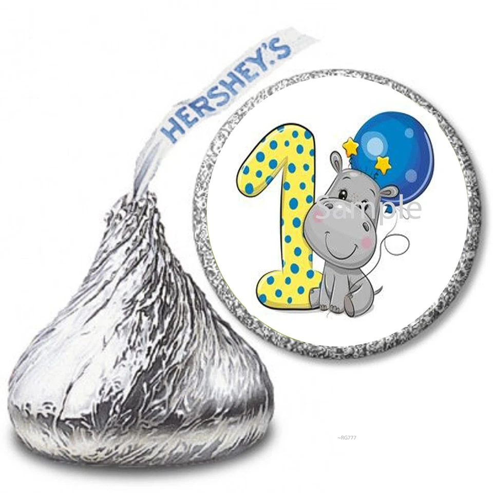 108 envoltorios de caramelos de cumpleaños personalizados Hershey Kiss niños cumpleaños Foto 1 de 1