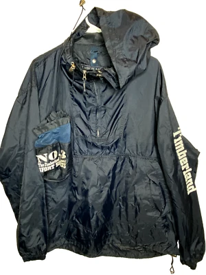 Chaqueta cortavientos Timberland serie deportiva 1/3 cremallera M azul negro para hombre 1997 de colección Foto 1 de 4