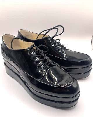 Jessica Simpson Espira Shoes Women's Size 11 M Blk Patent Platform Wedge Oxford - Image 1 of 4