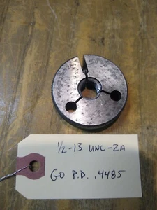 GTD 1/2-13 UNC-2A THREAD RING GO GAGE INSPECTION TOOLING 1E2490-X1 - Picture 1 of 2