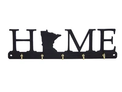 Minnesota Hogar Estado Forma Llavero Perchero Ganchos Inauguración Pared Regalo Foto 1 de 4