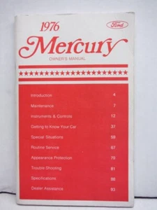 1976 76 MERCURY Monarch Owner Manual ~Original - Picture 1 of 3