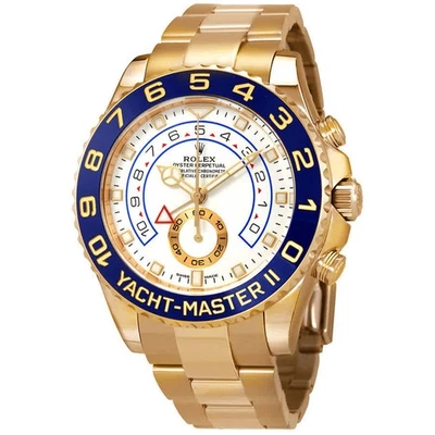 Reloj Rolex Yacht-Master II automático esfera blanca para hombre de oro amarillo de 18 quilates Oyster Foto 1 de 3