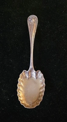Antique  Whiting Sterling Silver Sugar Spoon 5 " Serving Bead Pattern 1880 - Image 1 of 4