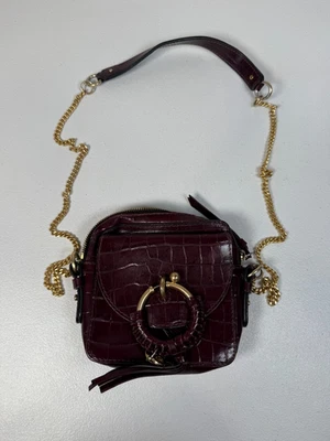 Bolso Mini Joan See by Chloé Marrón con Anillo Deslustre Cuero Pelado/Decoloración Foto 1 de 4