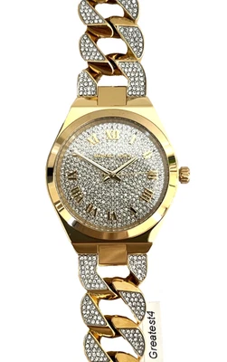 RELOJ MICHAEL KORS LENNOX MK7487 ESFERA CRISTAL PAVÉ TONO DORADO 37 MM DAMAS NUEVO Foto 1 de 4