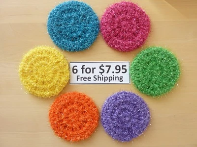 6 exfoliantes redondos ásperos multicolores hechos a mano 92 Foto 1 de 4