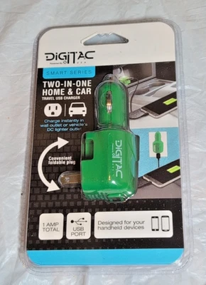 Cargador universal Digitac para coche y hogar con puerto USB Foto 1 de 3