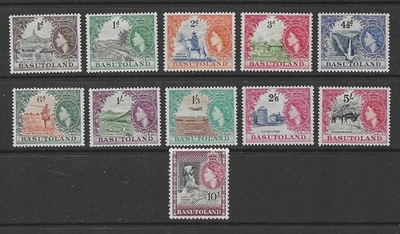 BASUTOLAND SG43/53 QEII 1954, полный набор из 11, как новый MLH - Изображение 1 из 2