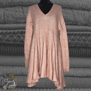 Free People Womens Sweet Dusk Knit Long Sleeve Pullover Tunic Sweater Dress Sz S - Picture 1 of 11