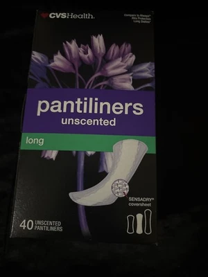 Pantiliners largos sin perfume CVS Health. Caja 40ct Foto 1 de 3