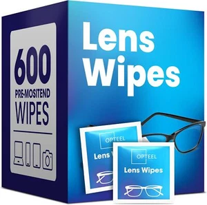 Lens Wipes for Eyeglasses - Pre-moistened Eyeglass Lens Cleaning Wipes - 600 - Picture 1 of 8