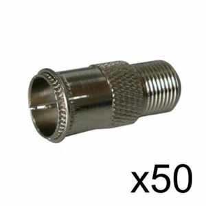 50x Quick 'F' Stecker auf 'F' Buchse Adapter Koax Stecker Easy Plug - Bild 1 von 1