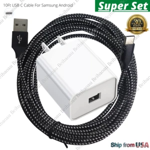 Fast Wall Charger 10Ft USB C Data Cable 10W AC Power Adapter For Samsung Android - Picture 1 of 11