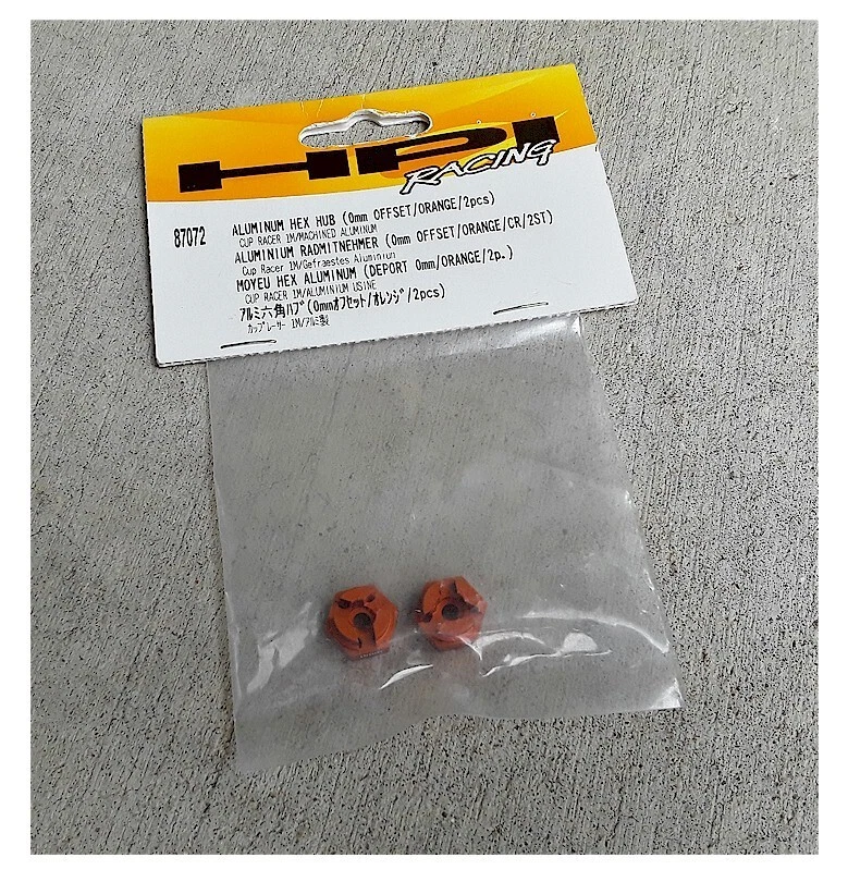 Vintage RC Car HPI 87072 Aluminum Hex Hub Orange 0mm Cup Racer BMW Porsche NIB - Image 1 of 1