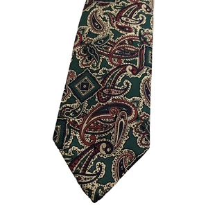 Polo Ralph Lauren Tie Vintage Silk Green Floral Paisley USA Made 80s 55.5 x 3.5 - Picture 1 of 6