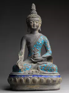 Alter Medizin Buddha Bronze China 32 cm Rarität antik-Stil - Bild 1 von 14