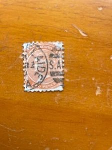 1874-99 SOUTH AUSTRALIA 2D POSTAGE ORANGE USED - Picture 1 of 6