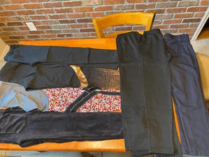 LOT Kids 7 Girls Pants Capris Leggings Black Winter Sport Gray Size 10-12 - Picture 1 of 9