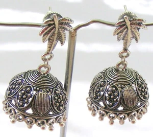 Women's Girl's Oxidized Silver Designer Earring Jhumki Earring FREESHIP E1 - Picture 1 of 2